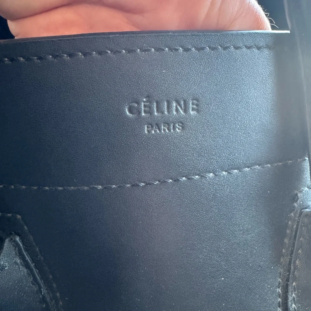 Celine Black Leather Mini Luggage Tote